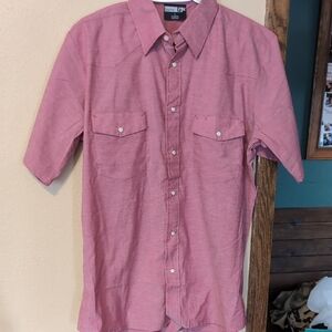 Men's Pearl Snap Front Shirt Sleeve Shirt